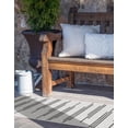 thumbnail image 2 of Unique Loom Outdoor Modern Collection Area Rug - Miranda (2' x 6' 1" Runner White and Black), 2 of 10
