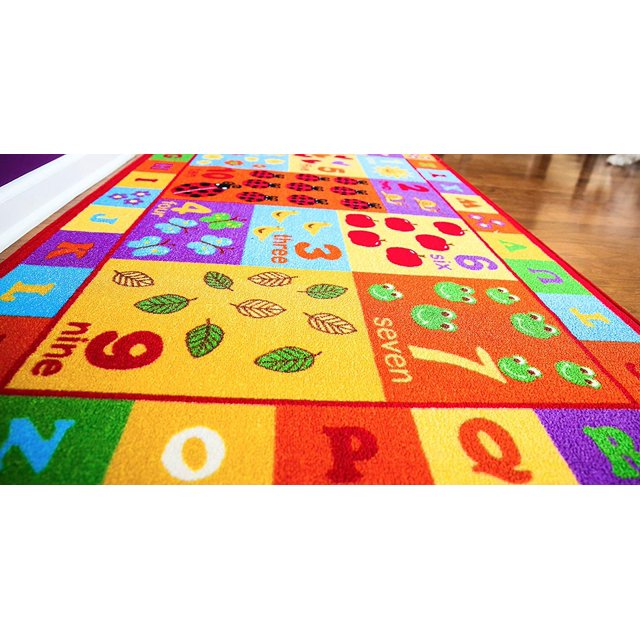 Tapis Éducatif ABC pour Enfants Lettres & Chiffres Multicolore Antidérapant