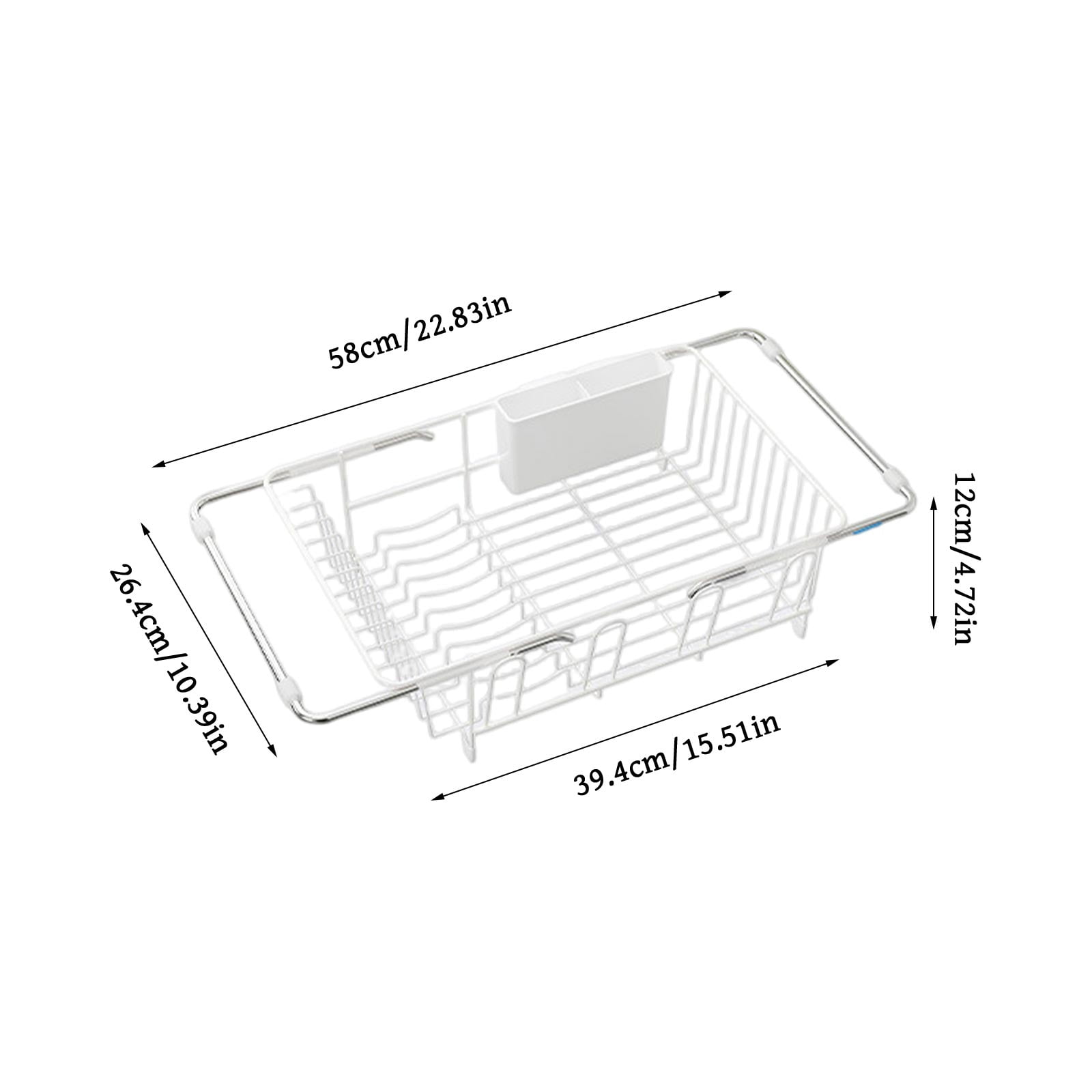 BallsFHK Dish Drying Rack In Sink, Expandable Stainless Steel Dish Drainer For Kitchen Sink