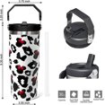 thumbnail image 4 of 30 OZ Tumbler with Handle and Straw Lid, 5D Printed Stainless Steel Tumbler with Straw, Leakproof Tumbler, Tumbler Lid Straw, Double Insulated Tumblers（Leopard print）, 4 of 5