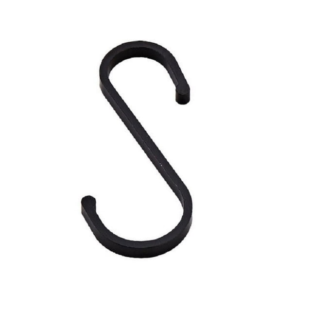 Paquete de 20 ganchos de aluminio en forma de S, ganchos en S para colgar ollas y sartenes, plantas, tazas de café, ropa y toallas (negro mate)