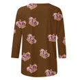 thumbnail image 4 of PMUYBHF T-Shirt Imprimé Joyeuses Fêtes Manches 3/4 Col Rond Blouse 5718 m, 4 of 5