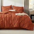 thumbnail image 3 of U by Bedsure King Size Comforter Set - Bedding Set King 7 Pieces, Pintuck Bed in a Bag Burnt Orange Bed Set with Comforter, Sheets, Pillowcases & Shams, Burnt Orange, 3 of 5