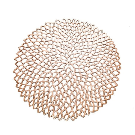 

Hollow Coaster Heat Insulation Table Mat Plastic Tbleware Pad Placemat Non-slip Coffee Tea Place Mat Rose Gold