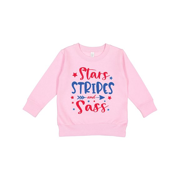 Inktastic 4th of July Stars Stripes and Sass Blue and Red Stars Toddler Sweatshirt