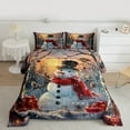 thumbnail image 2 of Manfei Cartoon Snowman Queen Comforter Set for Kids, Merry Christmas Gifts Bedding Sets, White Winter Snow Bedding Comforter Set, Lightweight Room Decor, Reversible 3-Piece, 2 of 8
