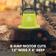 Sun Joe 8-Amp Corded Electric Garden Tiller and Soil Cultivator Machine for Yard, 12-Inch