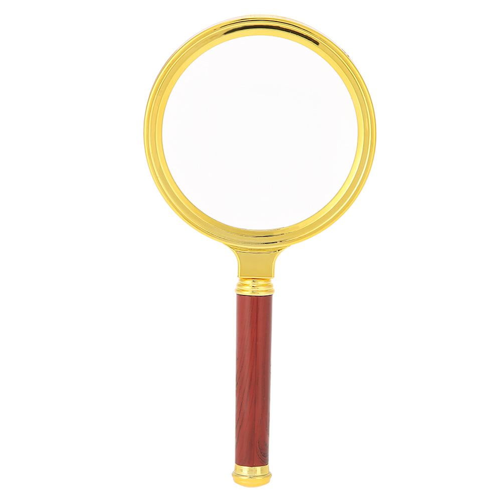 Qiilu 10X Magnifier Handheld Loupe with Detachable Wooden Handle for