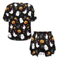 thumbnail image 5 of Jeiento Halloween Pajamas for Women 2 Piece Short Sleeve Shirts and Pants Spooky Ghost Ladies Sleeping Outfits Teens Soft Sleepwear Set High Elastic Lounge Wear Tops Bottoms Easy Clean, Size 4XL, 5 of 7
