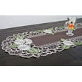 thumbnail image 2 of Silver Daisy with Green Leaves Table Runner (14" x 27"/ 15" x 34"/ 14" x 44"/ 15" x 53"/ 15" x 67"), 2 of 5