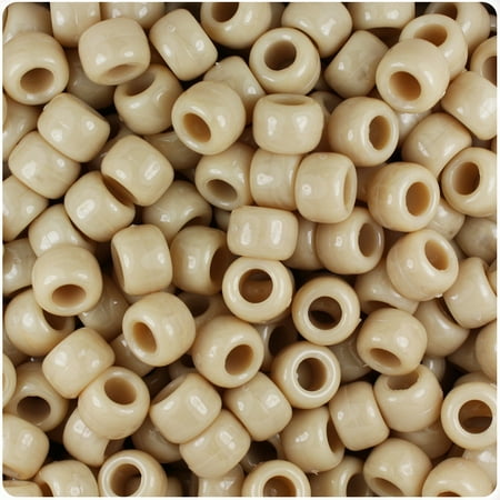 - BeadTin Dark Ivory Opaque 9mm Barrel Pony Beads (500pc)