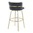 thumbnail image 4 of LumiSource Gold Metal, Black Velvet Cinch Claire 30" Fixed-Height Barstool - Set of 2, 4 of 4