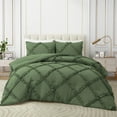 thumbnail image 2 of D.N.G. BEDDINGS 1 Piece Luxurious Diamond Ruffle Comforter Super Soft, All Season Pintuck 800 Thread Count, 100% Egyptian Cotton, Twin/Twin XL Size Moss Color, 2 of 9