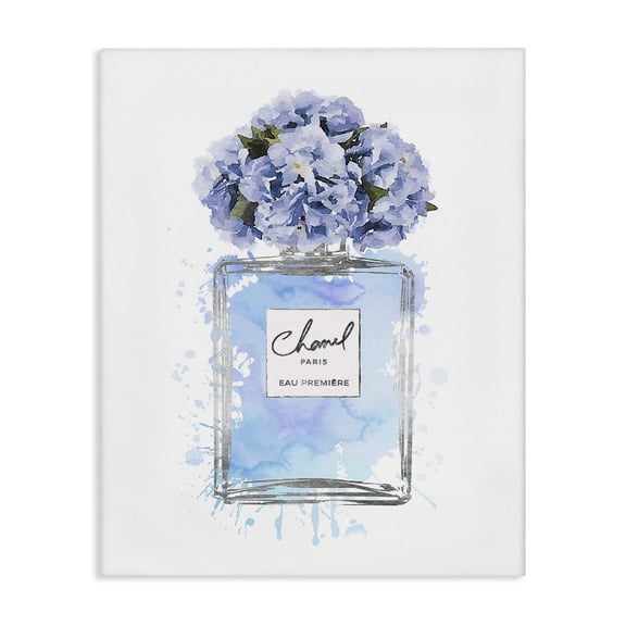 Stupell Industries Glam Blue Flowers Perfume Bottle Canvas Art, 16 x 20, by Amanda Greenwood