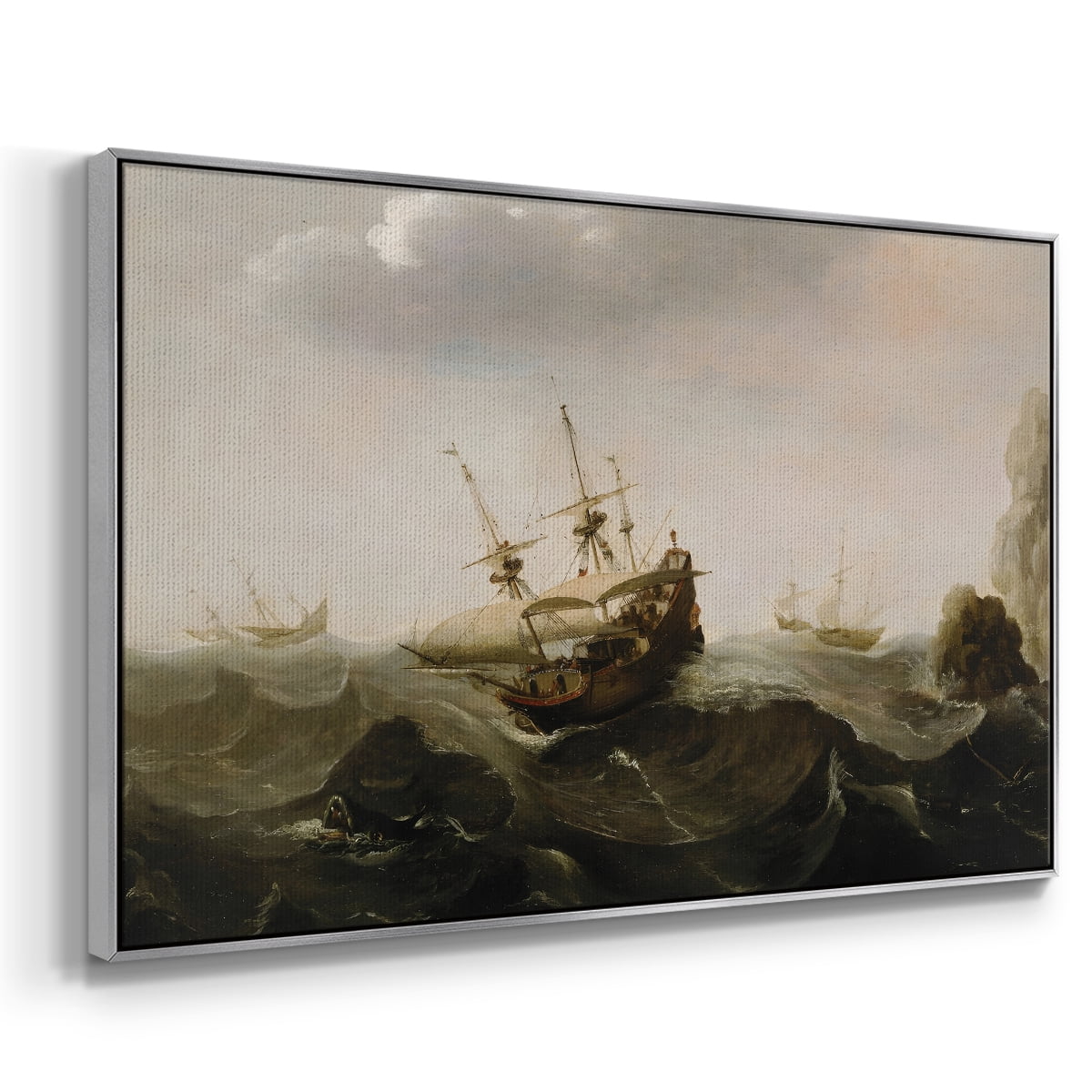 Vintage Landscape-CCLXV By Wexford Home Framed in Silver Wood Gallery Wrapped Canvas 25 in. x 37 in.