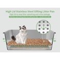 thumbnail image 4 of Caja de arena para gatos Zuqqony de acero inoxidable XL con tapa y accesorios, 4 of 7