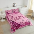 thumbnail image 4 of Rose Purple High Heel Bedding King Size, Flowers Butterfly Comforter Set Eiffel Tower Paris Style Bedding Comforter Sets Fantasy Glitter Romantic Themed Duvet Insert Princess Bedroom Decor Quilt, 4 of 6