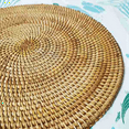 thumbnail image 6 of 8X Handwoven Rattan Placemats,Round Wicker Table Mats, Natural Woven Placemats for Dinner Table,Heat Mats, 6 of 10