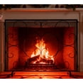 thumbnail image 1 of Kingson Single Panel Decorative Flat Fireplace Screen Cover Handcrafted Durable Metal Mesh, Heat-Resistant Free Standing Fire Spa, 1 of 9