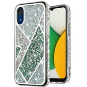 For Samsung Galaxy A03 Core Glitter Bling Diamond Rhinestone Sparkly Bumper Fashion Shiny Cute Fancy Hybrid Rugged Cover ,Xpm Phone Case [ Green ]