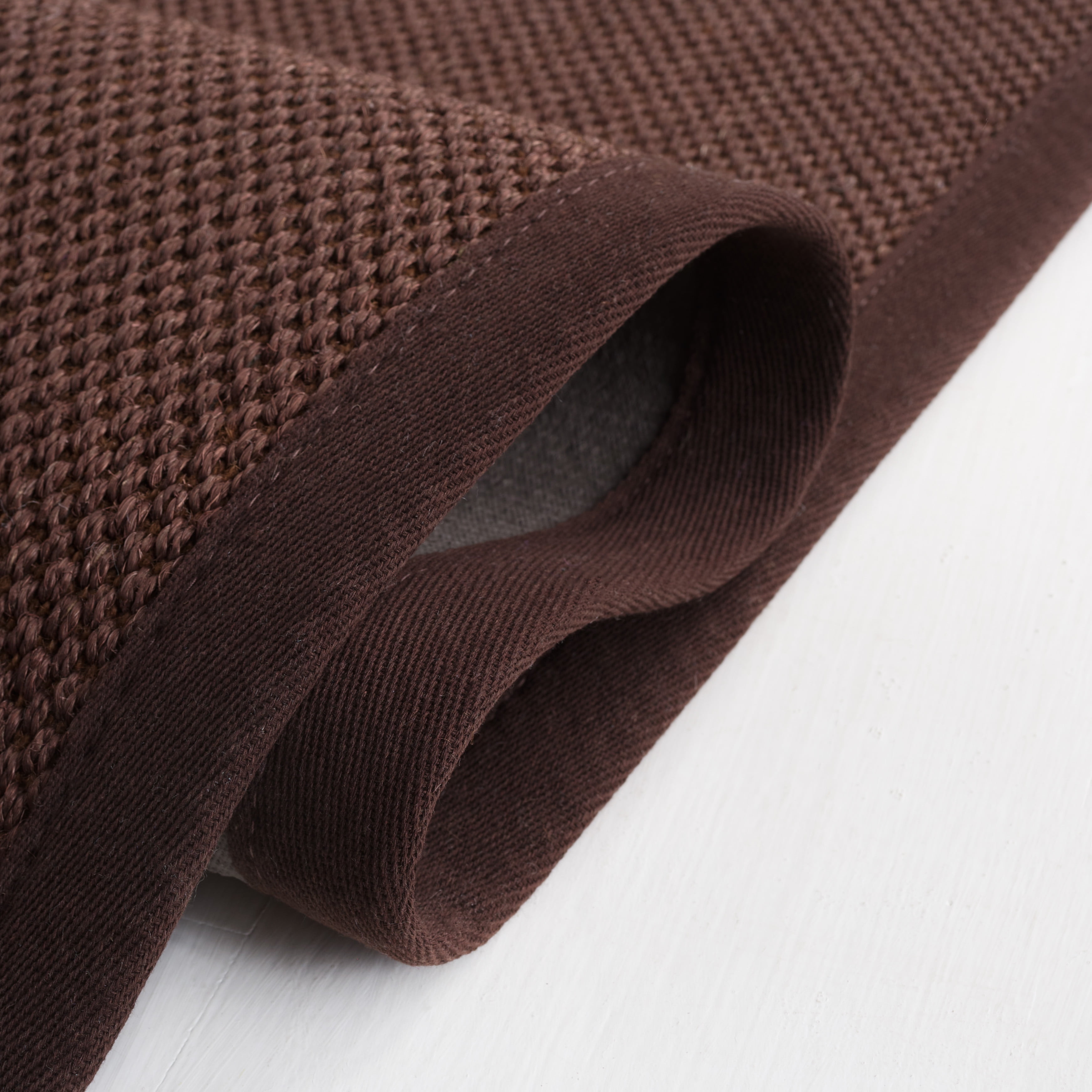 SAFAVIEH Natural Fiber Cindy Solid Runner Rug, Chocolate/Dark Brown, 2'6" x 10'