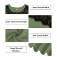 thumbnail image 4 of CASSIE LIZ Plus Size Tops 3X Long Sleeve Womens Shirts Fall Crew Neck Green Sweatshirts Fashion Lace Loose Fit Tunics Winter Blouses Casual Pullovers 3XL 22W 24W, 4 of 5