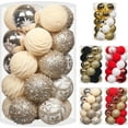 thumbnail image 1 of Boules de Noël en Velours de 2,36 Po, 25 Pcs Décorations Suspendues de Sapin de Noël Floquées Rouges/blanches, pour Décoration Intérieure de Fête de Noël à la Maison, Mariage et Jours Fériés., 1 of 7