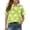 Green, variant on Girls Shirts Cute Animal Print Short Sleeve Collar Polo Shirts Casual Loose School Uniform Shirt