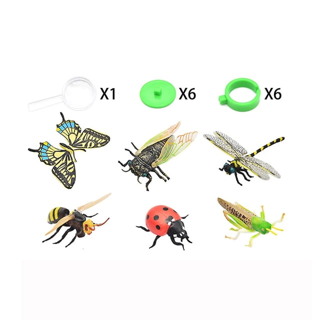 Puzle de plástico Toy Figures HUOGUO Wild Insects World, 6 unidades