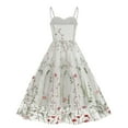 thumbnail image 6 of Elainilye Fashion Party Dresses for Women Comfy Summer Sleeveless V-Neck Vintage Prom Dress Date Night Dress,White, 6 of 8