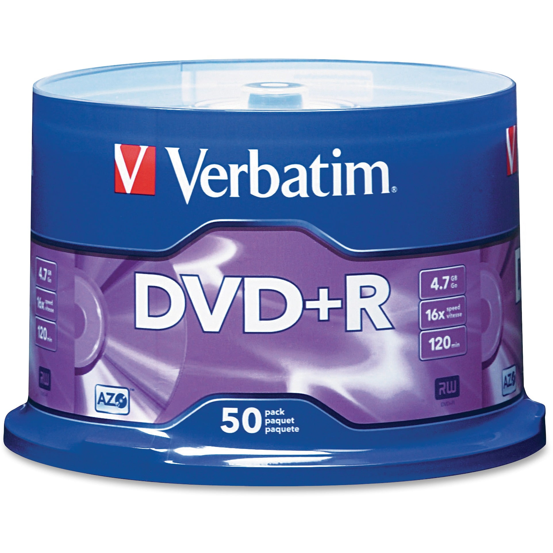 Verbatim AZO DVD R 4 7GB 16X With Branded Surface 50pk Spindle verbatim-azo-dvd-r-4-7gb-16x-with-branded-surface-50pk-spindle