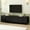 Black + Particle Board+MDF + Primary Living Space, variant on [Luckynote]TV Stand with Arched Doors & 2 Drawers for TVs up to 75", Minimalist Media Console with Rebound Device, Entertainment Center with 5 Iron Round Legs for Living Room, Bedroom, Black
