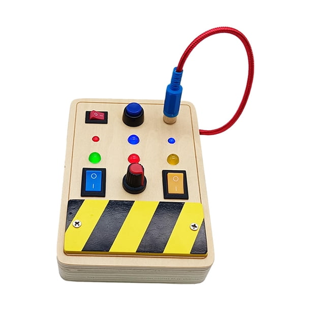 Tablero de actividades LED Montessori de madera con botones de luz, tablero sensorial, juguetes de actividades para niños en edad preescolar, regalos perfke cambiar el tablero ocupado