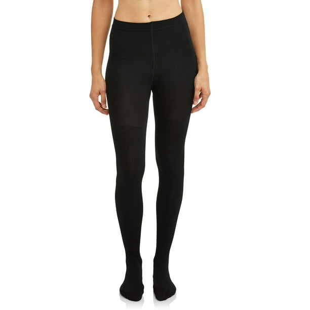 Women's Fleece Lined Ribbed Footed Tights