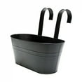 thumbnail image 4 of Outdoor Plants Planter Metal Iron Hanging Flower Pots Railings Fence Buckets Modern Style Wall Mount Window Box Plant Holder, 4 of 9