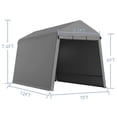 thumbnail image 4 of Luku Outdoor Portable Storage Shed Tent, Heavy-Duty Weather-Resistant Shelter with Roll-Up Doors & Vents, Steel Frame, for Motorcycle, ATV, Garden Tools, Garage Storage, 4 of 5