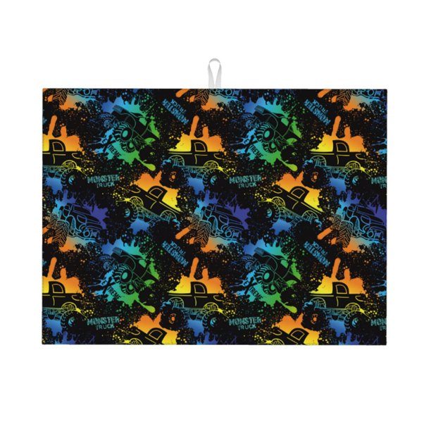 Balery Retro Truck Alfombrilla de Secado para Cocina, 18x24 Pulgadas, Súper Absorbente para Platos y Encimeras