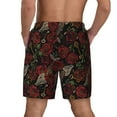 thumbnail image 4 of Goofa Fishbone Rose Printed Men's Swim Trunks Board Shorts Quick Dry Mens Swimming Trunks with Compression Liner,Breathable Fit Hawaii Beach Shorts-Medium, 4 of 9