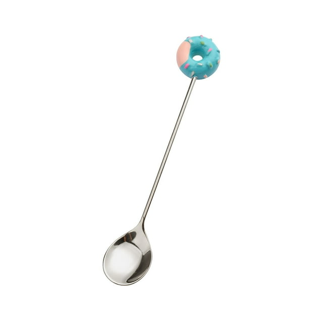 Ynlkorvg Tableware Stainless Steel Sweet Donut Dessert Fork Coffee Spoon And Stirrer