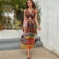 thumbnail image 3 of Carnival Circus Amusement Family Theme Park Womens Night Club Maxi Dress V Neck Sleeveless Bohemia Long Dresses, 3 of 9