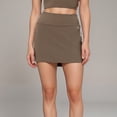 thumbnail image 2 of Active Women's Athletic Mini Skirt with Contrast Side Stripes and Built-In Shorts for Support - Large, Gray, 2 of 5