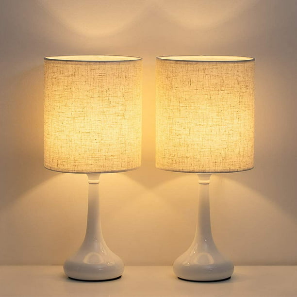 Set Of 2 Nightstand Lamps For Bedroom Living Room Office White Walmart Com Walmart Com