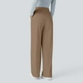 thumbnail image 5 of WULMLEO Womens Wide Leg Work Pants High Waist Pull On Dress Pants Elastic Waistband Casual Slacks with Thick Fabric Camel M, 5 of 5