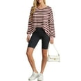 thumbnail image 4 of Cueply Women's Long Sleeve Blouses Waffle Knited Fashion Fall Tops V Neck Loose Pullover T Shirts, 4 of 6