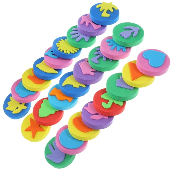 HONMEET 36Pcs Early Stage Painting Tools Children Sponge Stamps for School Activities
