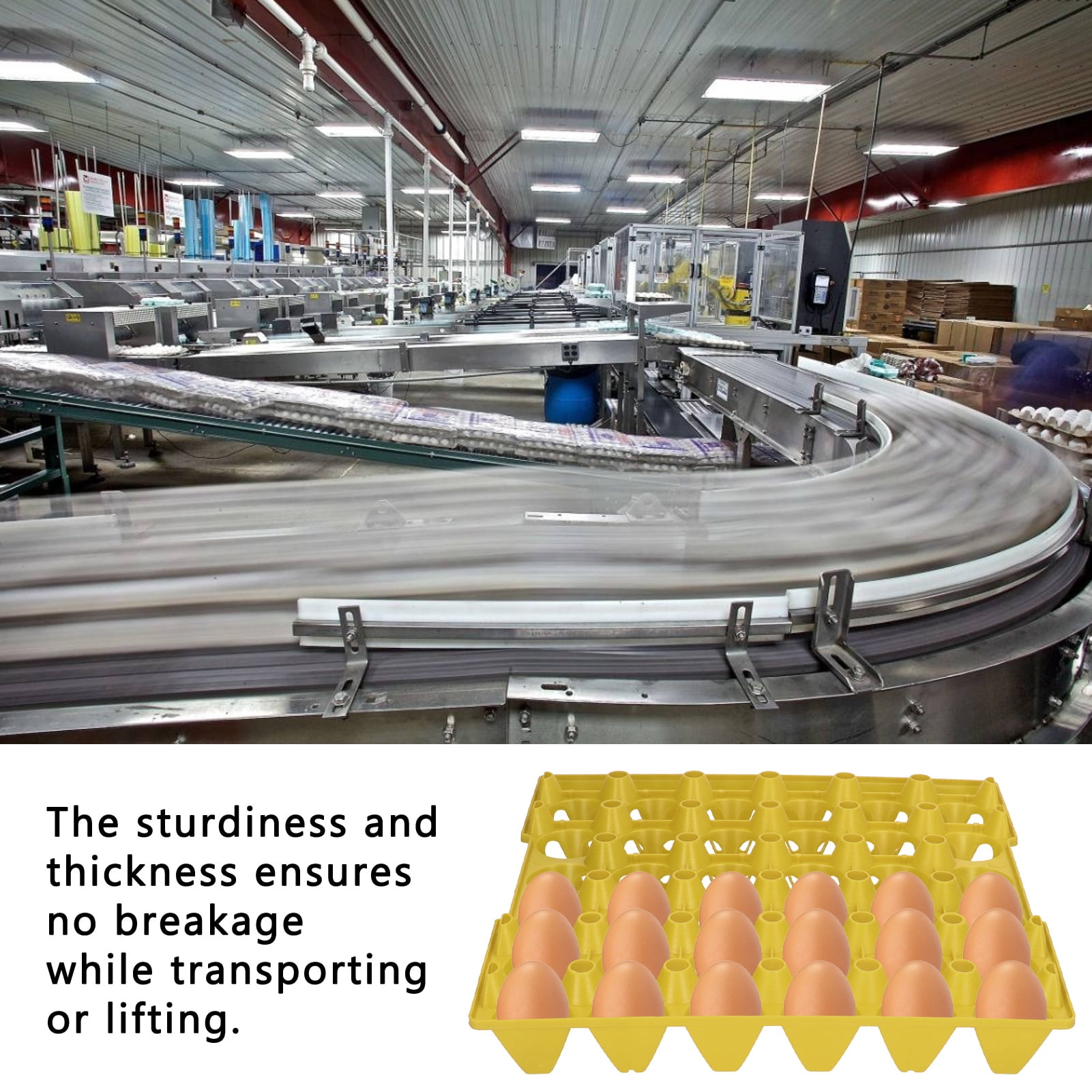 Egg Flats, 30 Cell Egg Storage Tray Plastic Multipurpose Sturdy  For Farm For Hennery