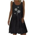 thumbnail image 2 of SMihono Robe d'Été pour Femmes Grande Taille Mode Femmes Décontractée Sexy Col Rond Imprimé Dentelle Sans Manches Mini Robe, 2 of 8