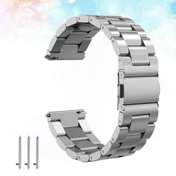 Raindrops 24MM Stainless Steel Watch Band Solid Metal Replacement Compatible with SUUNTO (Silver)