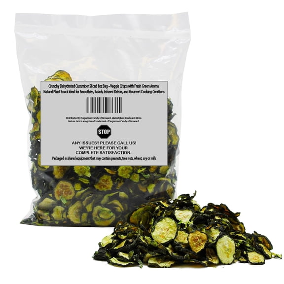 Crunchy Dehydrated Cucumber Sliced 8oz Bag – Veggie Crisps with Fresh Green Aroma