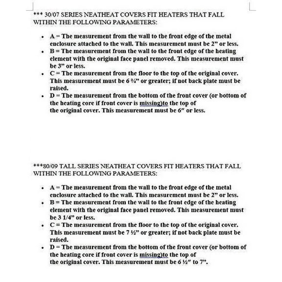 ****TALL****NeatHeat TALL 6ft Baseboard Heat Cover (refer to measuring guide prior to purchase) FOR OVERSIZED BASEBOARD HEATERS ONLY